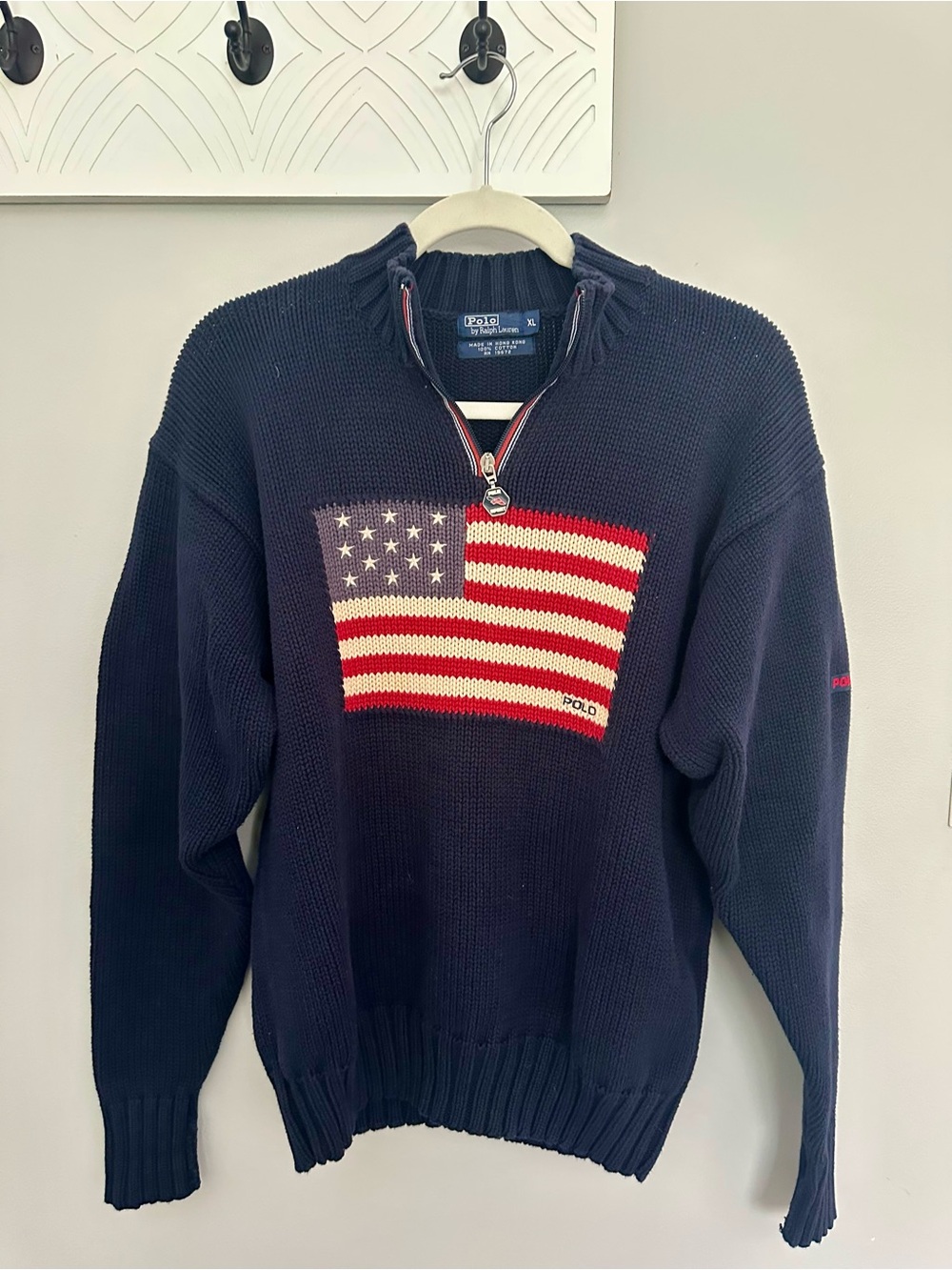 Polo by Ralph Lauren Navy American Quarter Half-Zip Sweater